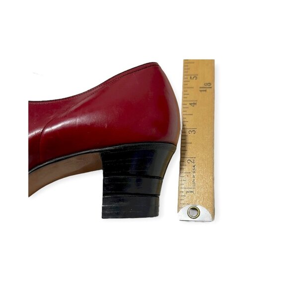 Vintage 1940s Red Leather Oxford Heels Arch-Heel Cushioned Insole 7.5 - Picture 12 of 15